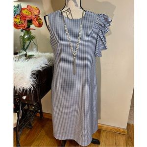 Banana Republic ruffle shoulder sheath dress womens 8